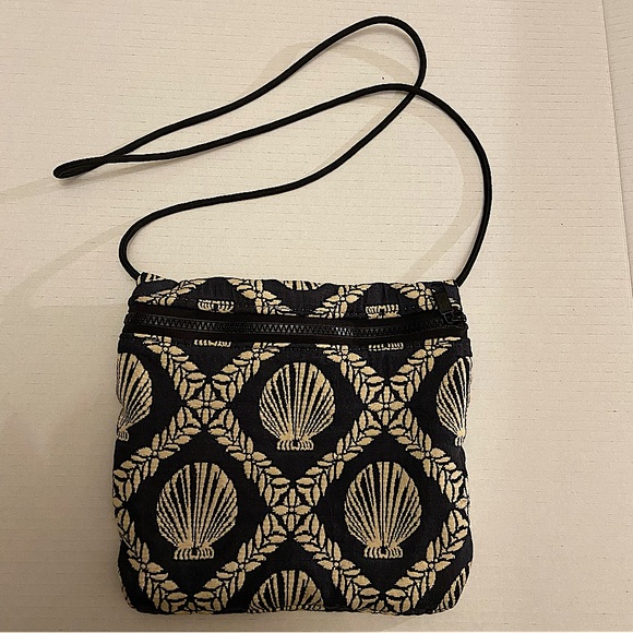 Bonnie Bag Handbags - Bonnie Crossbody Nautical Sea Shell Print Blue and White Bag.